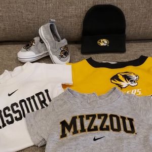 Mizzou Baby Bundle Onesies, Shoes and Beanie
